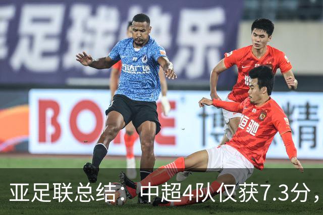 亚足联总结：中超4队仅获7.3分，低于印尼越南新加坡柬埔寨